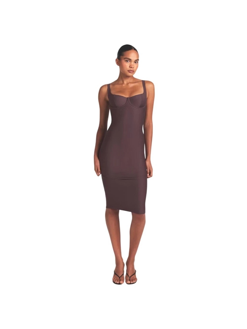 SKIMS Body Long Dress in RAISIN Size Small NWT